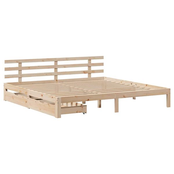 vidaXL Bedframe met lades massief grenenhout 200x200 cm