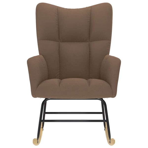 vidaXL Schommelstoel stof bruin