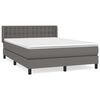 vidaXL Boxspring met matras kunstleer grijs 140x200 cm