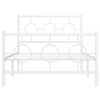 vidaXL Bedframe met hoofd- en voeteneinde metaal wit 100x190 cm