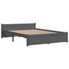 vidaXL Bedframe massief hout grijs 135x190 cm