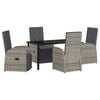vidaXL Tuin eettafelset 5 st Grijs poly rattan