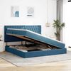 vidaXL Opslag bed met matras Donkerblauw 200 x 200 cm Fluweel