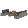 vidaXL Tuinbankenset 10 st Grijs poly rattan