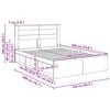 vidaXL Bedframe met hoofdeinde Beton 140 x 190 cm Massief grenenhout