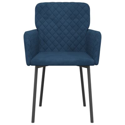 vidaXL Eetkamerstoelen 2 st fluweel blauw