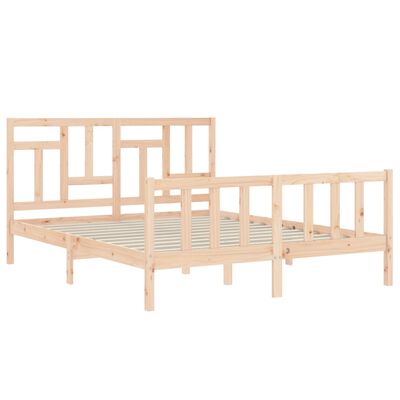 vidaXL Bedframe met hoofdbord massief hout