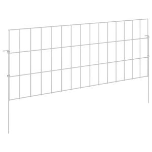 vidaXL Tuin omheining met palen 24 st 75 x 30 cm Gegalvaniseerd staal
