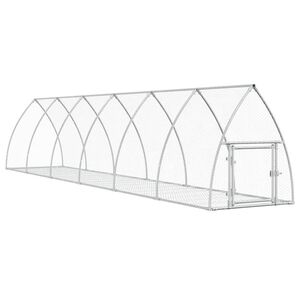 vidaXL Konijnenhok 105x600x120 cm gegalvaniseerd staal zilverkleurig