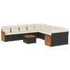 vidaXL 11-delige Loungeset met kussens poly rattan zwart