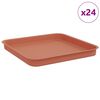 vidaXL Vierkante Bloemenschotel 24 pcs Baksteenrood 21 x 21 x 2 cm