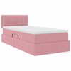 vidaXL Opslag bed met matras met hoofdeinde Roze 90 x 200 cm Fluweel