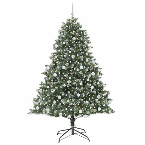 vidaXL Kunstkerstboom met 300 LED Groen 210 cm PVC en Plastic en Staal