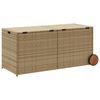 VidaXL Tuinbox met wielen 283 L poly rattan gemengd beige