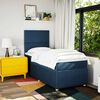 vidaXL Boxspring met matras stof blauw 100x200 cm