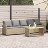 vidaXL Tuinbank 5-zits met kussens poly rattan beige