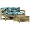 vidaXL 3-delige Loungeset met kussens ge&iuml;mpregneerd grenenhout