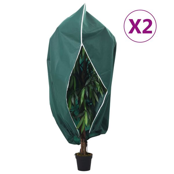 vidaXL Plantenhoezen met ritssluiting 2 st 70 g/m&sup2; 3,93x3,5 m