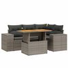 vidaXL 5-delige Loungeset met kussens poly rattan grijs