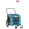 vidaXL Hondenfietstrailer oxford stof en ijzer blauw en grijs