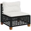 vidaXL Tuinbank zonder armleuning met kussens poly rattan zwart