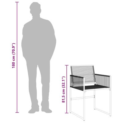 vidaXL 5-delige Tuinset poly rattan zwart