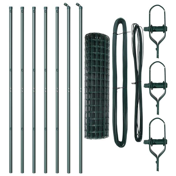 vidaXL Hek met Paal Groen 1,2 x 10 m Staal