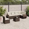 vidaXL 7-delige Loungeset met kussens poly rattan bruin