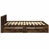 vidaXL Bedframe met hoofdeinde bewerkt hout gerookt eiken 200x200 cm
