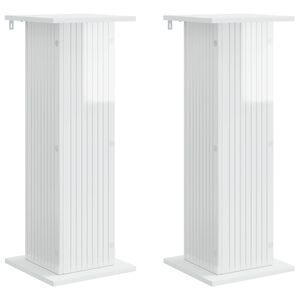 vidaXL Plantenstandaard 2 pcs Hoogglans Wit 30,5 x 30 x 80,5 cm
