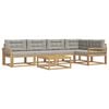 vidaXL Buiten bankenset 6 st Wit en Lichtgrijs Polyester