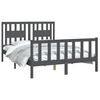 vidaXL Bedframe met hoofdbord massief grenenhout grijs 140x200 cm