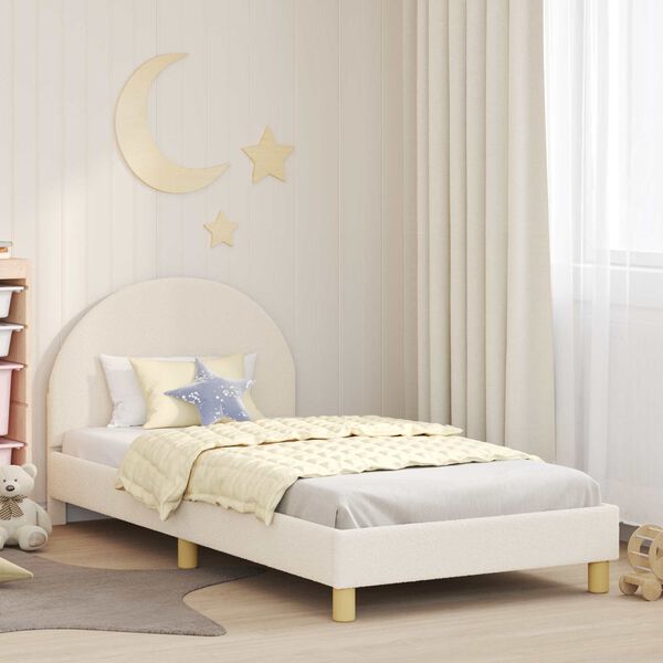 vidaXL Bedframe voor kinderen met hoofdbord Cr&egrave;me 80 x 200 cm