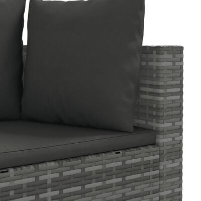 vidaXL 7-delige Loungeset met kussens poly rattan grijs