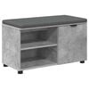 vidaXL Halbank met kussen met plank Beton Grijs 80 x 38 x 46 cm