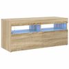 vidaXL Tv-meubel met LED-verlichting 90x35x40 cm sonoma eikenkleurig