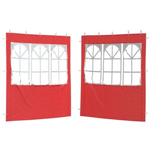 vidaXL Party Tent Zijwand 2 st 200 x 195 cm Rood PE en staal