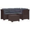 vidaXL 4-Persoons Tuinbank met Kussens Rieten Look PP Bruin