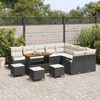 vidaXL Tuinbankenset met kussen 13 pcs Zwart poly rattan