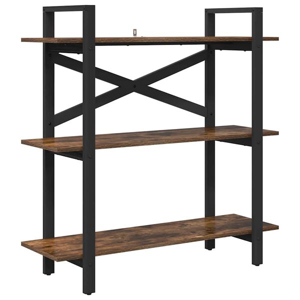 vidaXL Boekenkast Gerookt eiken 100 x 33,5 x 102 cm Bewerkt hout