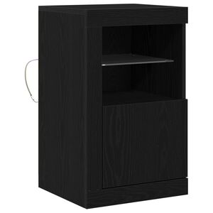 vidaXL LED Sideboard 41 x 37 x 67 cm Bewerkt hout Zwart Eiken