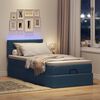 vidaXL Bed poef met matras en LED's 100x200 cm stof blauw