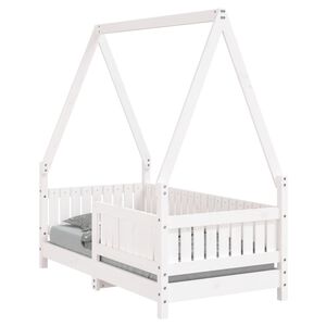 vidaXL Kinderbedframe 70x140 cm massief grenenhout wit