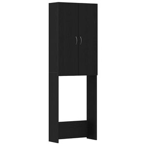 vidaXL Wasmachinekast 64x25,5x190 cm zwart eikenkleur