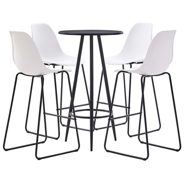 vidaXL 5-delige Barset kunststof wit