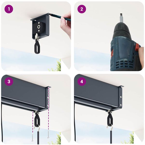 vidaXL Rolgordijn Gestreept Antraciet 200 x 250 cm Stof en Aluminium