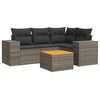 vidaXL 5-delige Loungeset met kussens poly rattan grijs