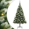 vidaXL Kunstmatige Scharnierende Kerstboom met Bedekte Sneeuw Warmwit