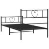 vidaXL Bedframe met hoofd- en voeteneinde metaal zwart 80x200 cm
