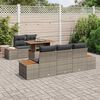 vidaXL Tuin Sofa Set met opslag 6 pcs Grijs Poly riet